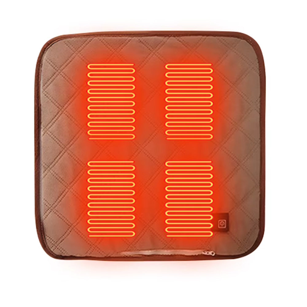 USB Heated Seat Chair Cushion Seat Cushion With 3 Heating Modes-Coffee
