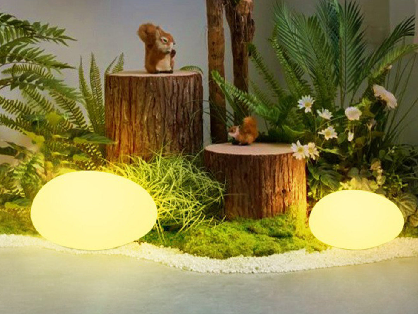 Solar Garden Lights Outdoor Glow Pebble Stone Shape Lamp Landscape Night Lights