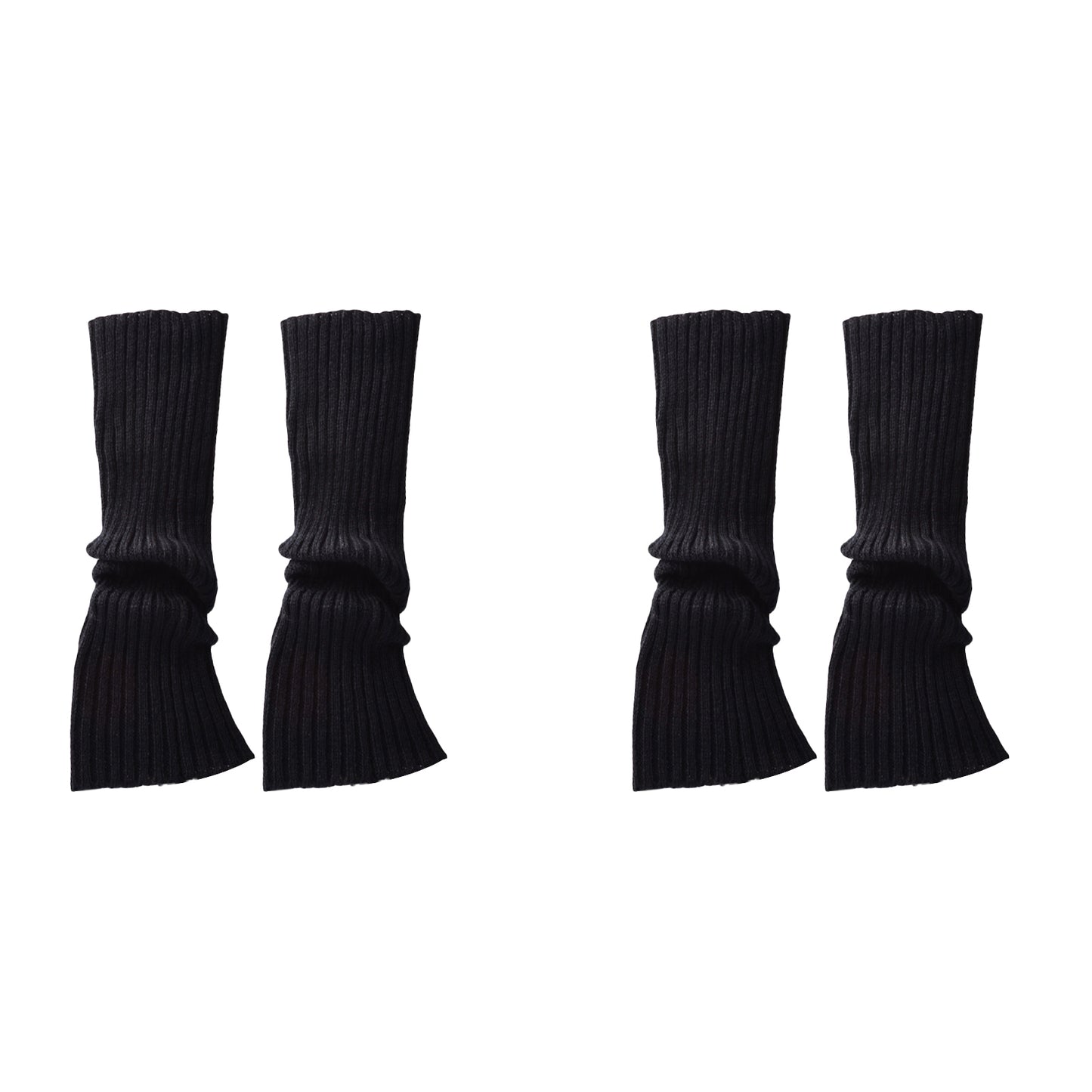 2Pcs The 80s Ribbed Knitted Long Socks for Women