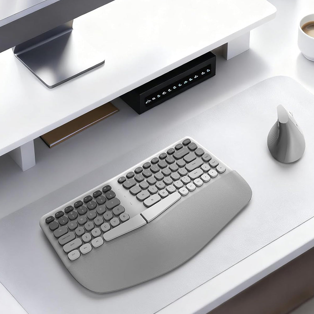 2.4G Wireless Keyboard and Mouse Set with Ergonomic Design 84 Key Keyboard and 6 Button Mouse