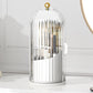 Sliding Lid Organizer 180 Degree Rotating Toothbrush Holder for Bathroom Counter