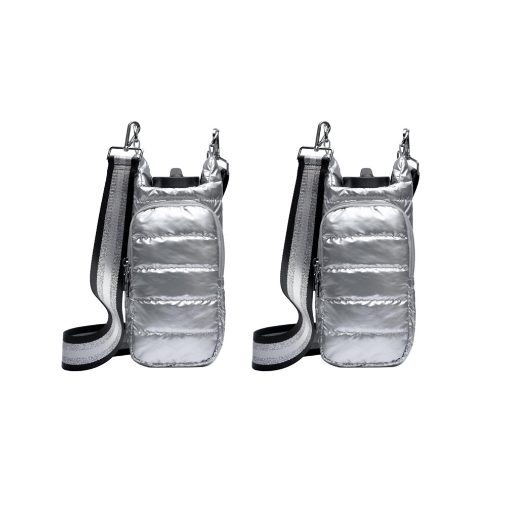 2Pcs Adjustable Quilted Water Bottle Carrier Bag