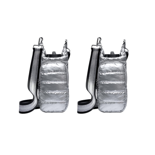 2Pcs Adjustable Quilted Water Bottle Carrier Bag