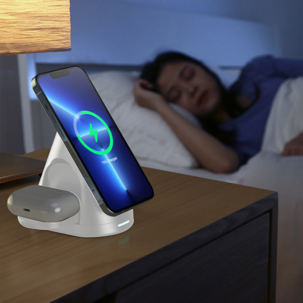 3-in-1  USB Plug Wireless Magnetic Charging Stand for Phone Apple Watch MagSafe Devices
