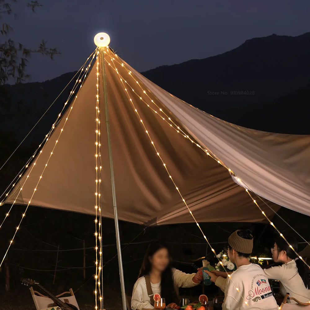 2Pcs 1800mAh 10 Meter LED Outdoor Camping String Lights