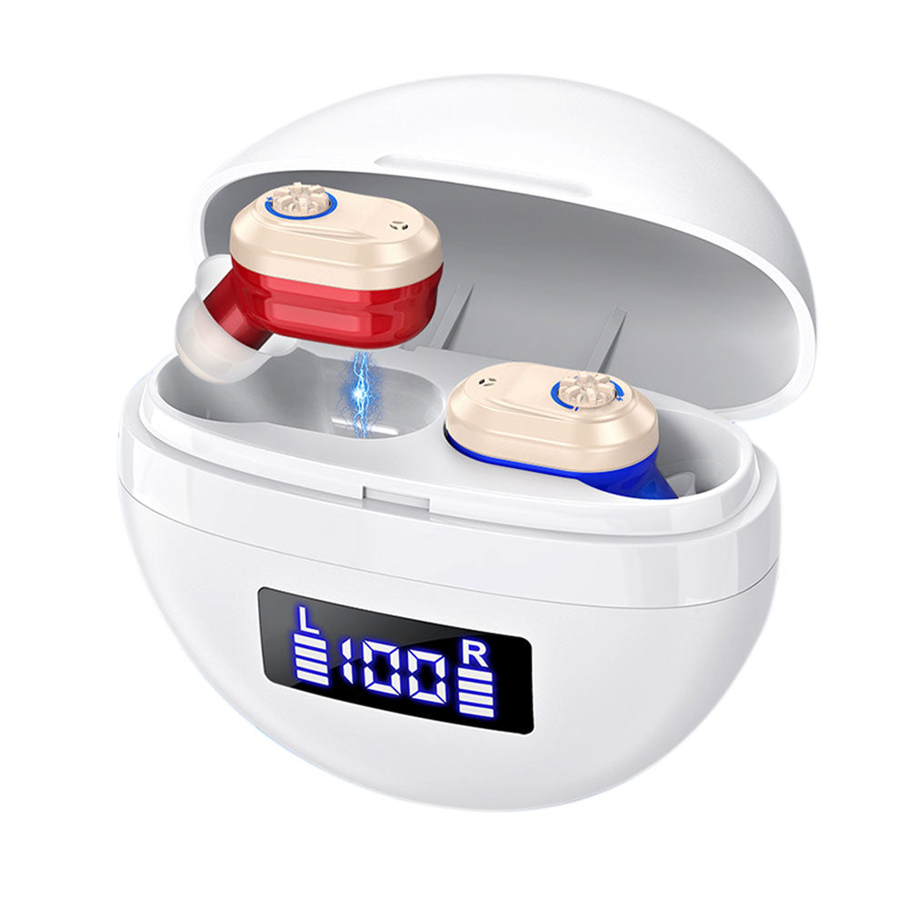 1 Pair Invisible Digital Hearing Aids Rechargeable Mini Sound Enhancer Amplifier