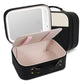 LED Mirror Makeup Case Hard Shell Rechargeable Lighted Cosmetic Organizer