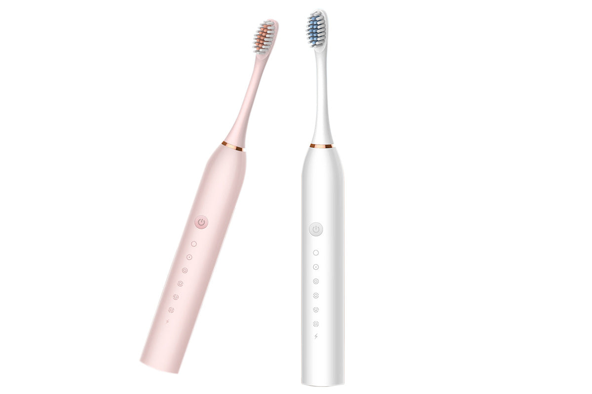 Couple's Electric Toothbrush Set with Travel Case -White and Pink