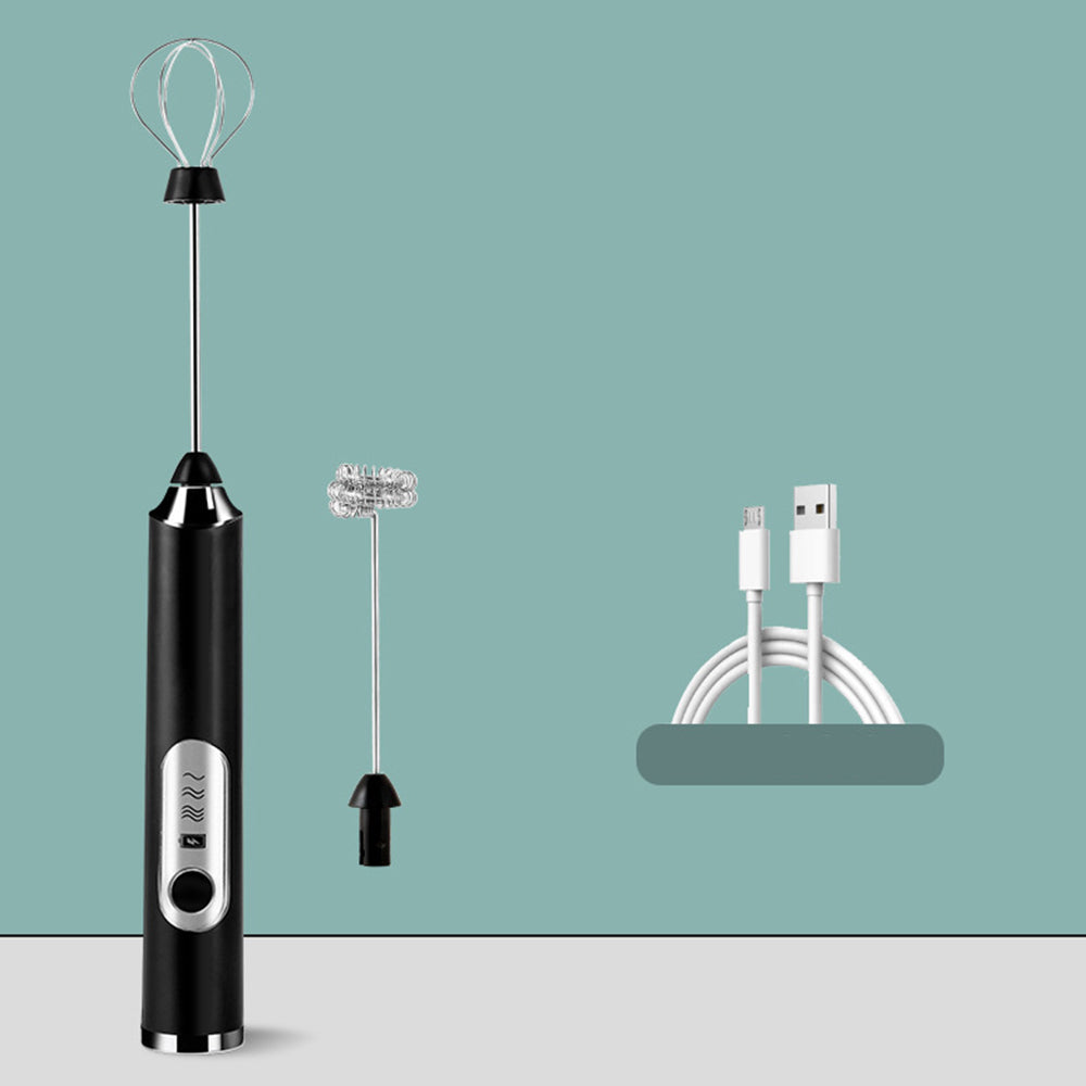 Handheld Electric Coffee Milk Frother Double Head Whisk Egg Beater with 3 Speeds