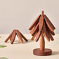 4Pcs Tree Art Design Coasters With A Stand Wooden Tree Shape Trivet Set for Hot Dishes