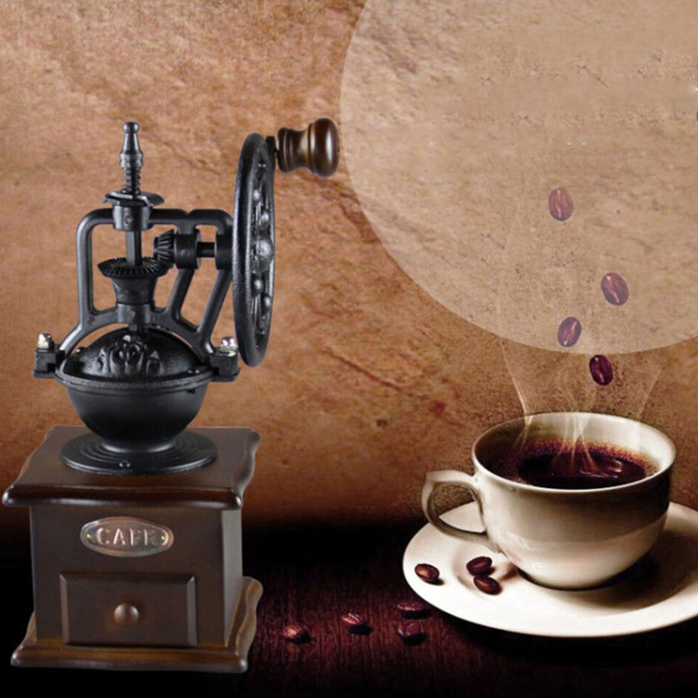 Vintage Manual Coffee Bean Grinder Machine