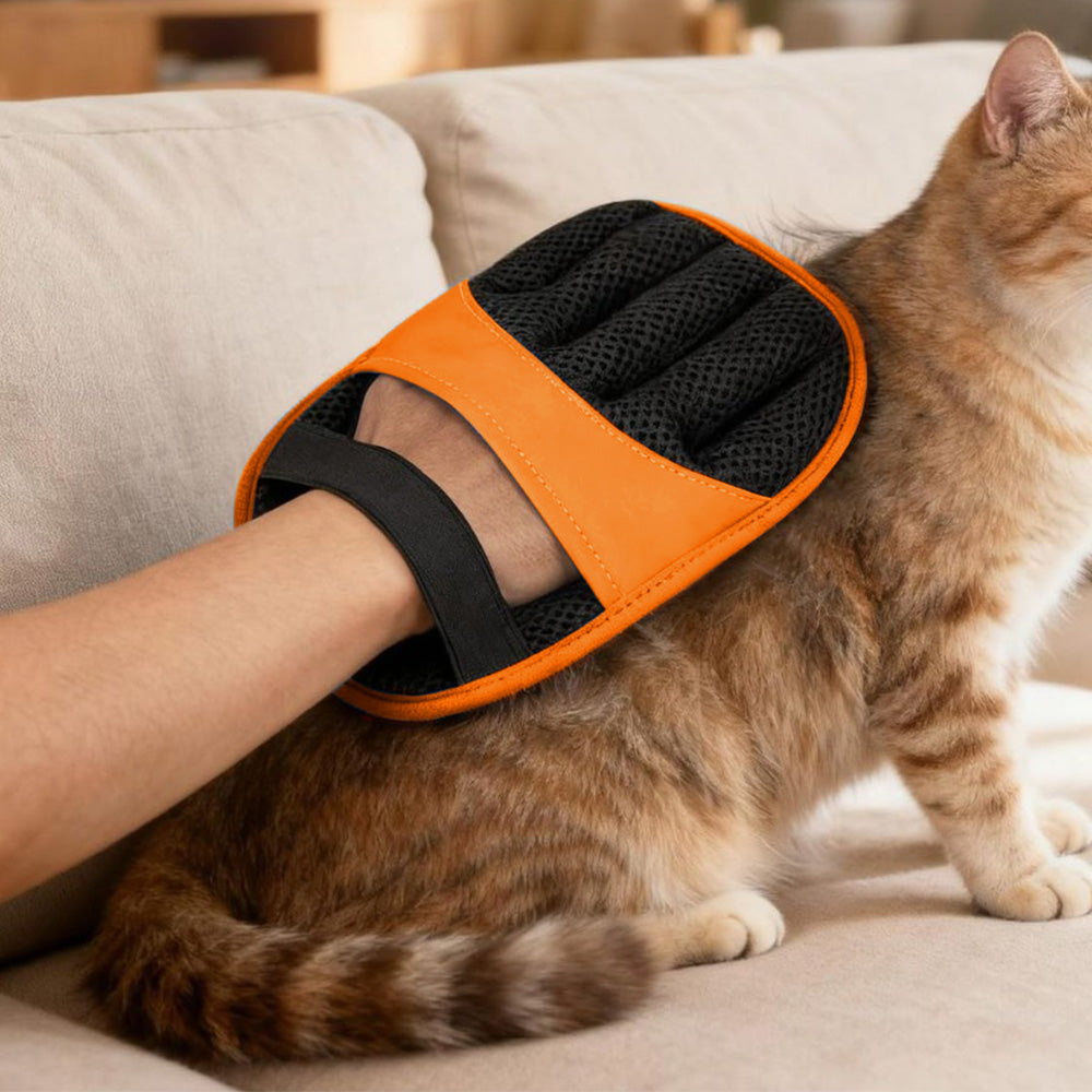 Electrostatic Pet Hair Remover Gloves Lint Brush for Furniture auto seats-Blue