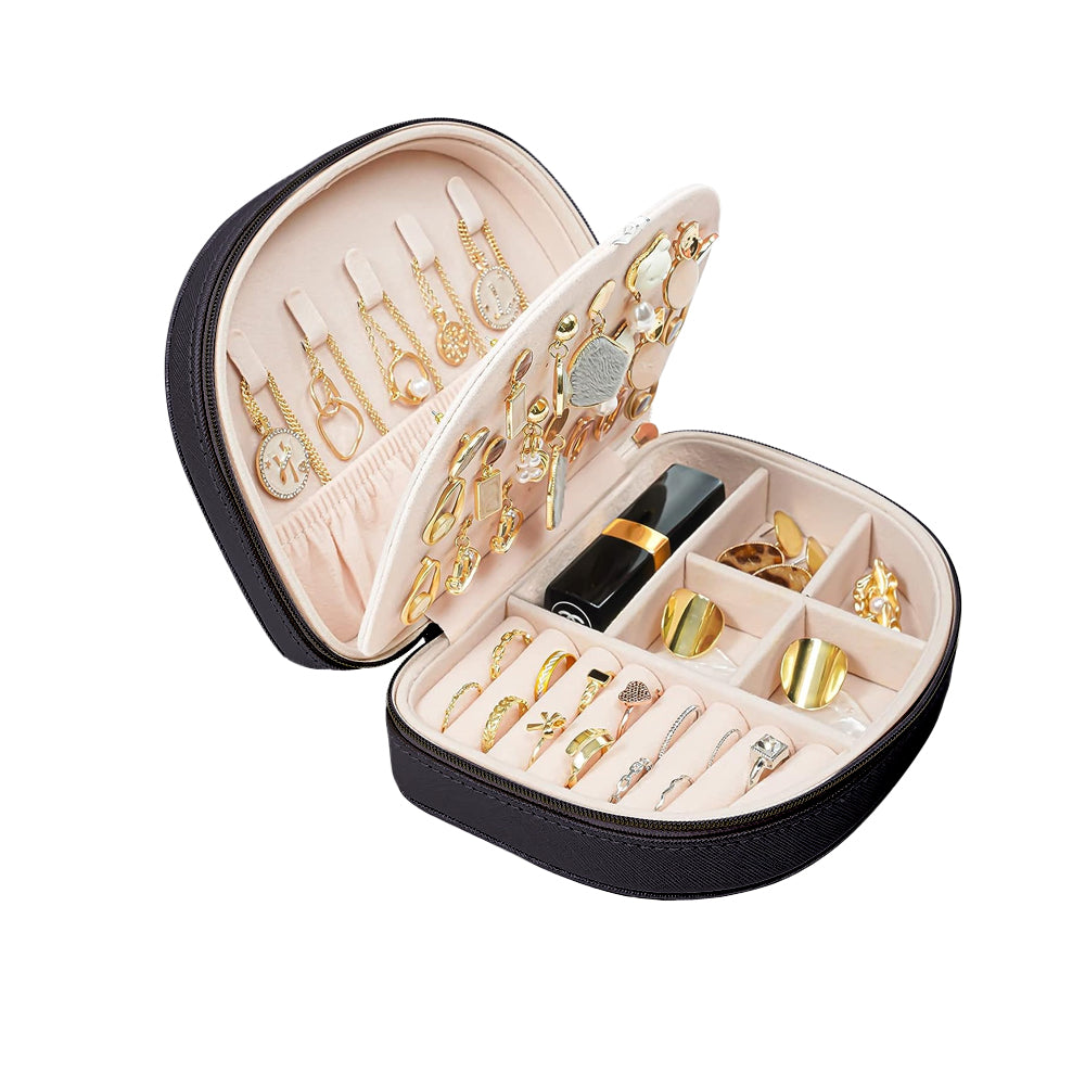 Portable Travel Jewelry Box Double Layer Jewelry Storage Case