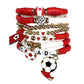 Colorful Soft Clay Football World Cup Bracelets Set for Aldults Soccer Fans