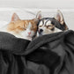 Pet Blanket for Dog Puppy Cat Reversible Flannel Fleece Sherpa Furniture Protector for Sofa Bed Couch-Black