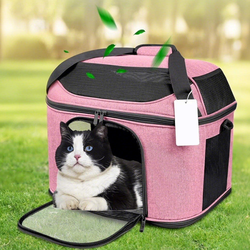 Breathable Pet Carrier Foldable Cat Travel Bag Shoulder Bag