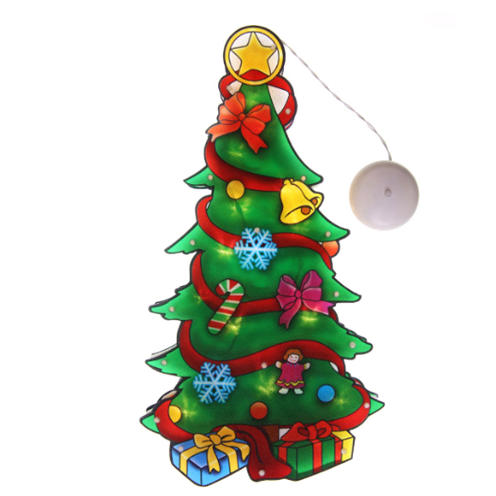 Christmas Decor LED Curtain Light Xmas Window Silhouette Light Decoration