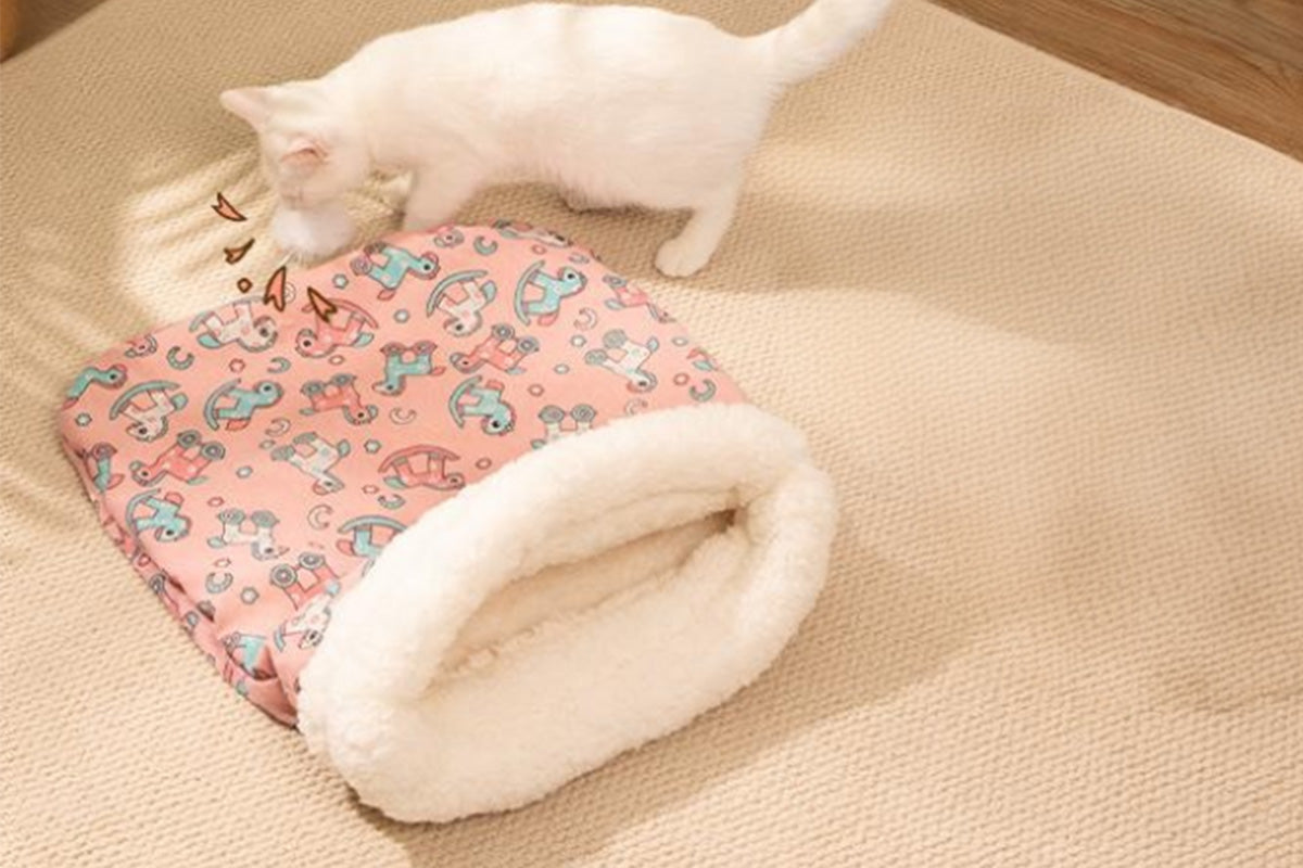 Warm Sherpa Pet Sleeping Bag Pet Sleep Sack Comfortable Pet Bed Bag