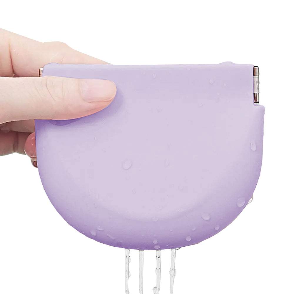 2Pcs 2 in 1 Portable Silicone Denture Retainer Storage Case