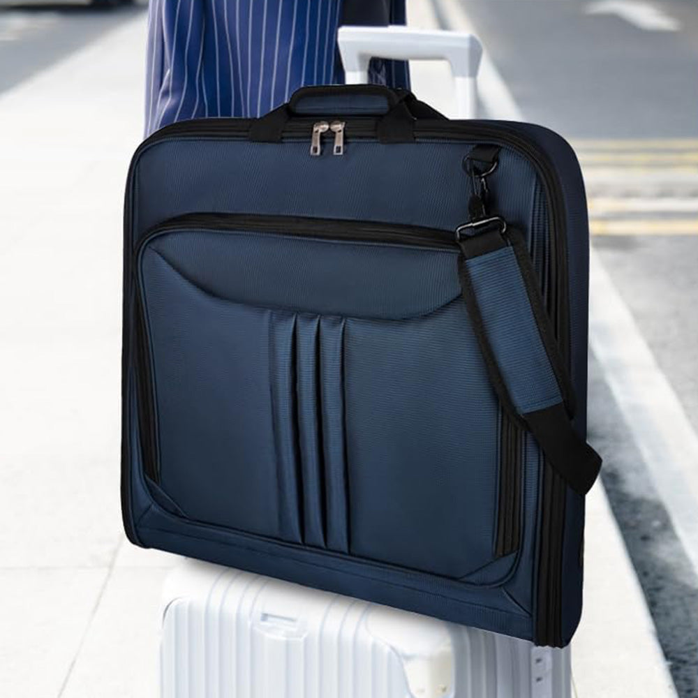 Water-resistant Foldable Garment Bag for Travel with Hanger Detachable Shoulder Strap