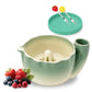 Self-Spinning Ceramic Berry Washing Bowl Set with Drain Holes and 2 Fruit Forks for Cleaning Berries