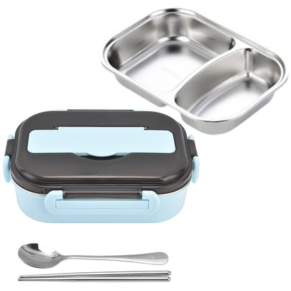 304 Stainless Steel 2-Grid Insulated Bento Lunch Box with Compartments