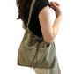 Nylon Crossbody Shoulder Tote Bag Large Capacity Drawstring Bucket Bag
