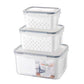 3Pack Fridge Food Storage Container Sets with Lids and Strainer