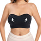 Women Strapless Wirefree Bandeau Bra with Removable Shoulder Straps-Black