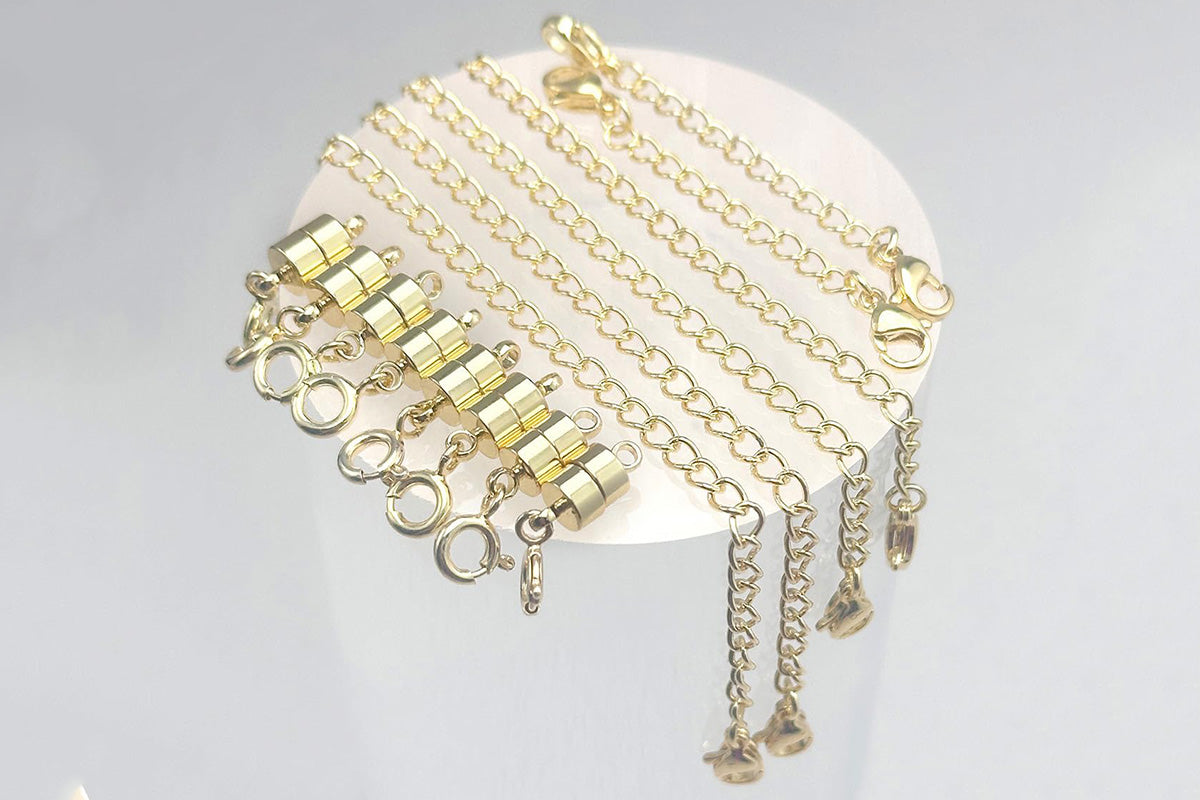 20-Piece Necklace Extender Set with Clasps for Jewelry and Bracelets