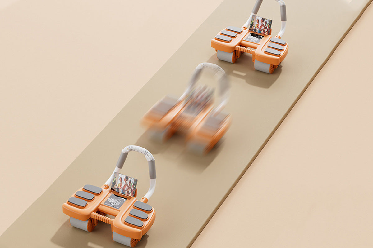 4 Wheel Automatic Rebound Ab Roller with Elbow Support Abdominal Exercise Machine