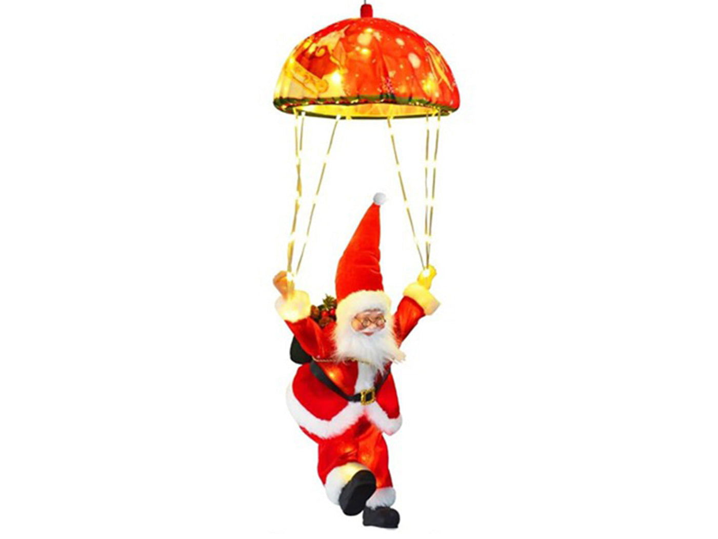 Christmas Decorations Santa Claus Parachute Lights LED Hanging Xmas Tree Decor