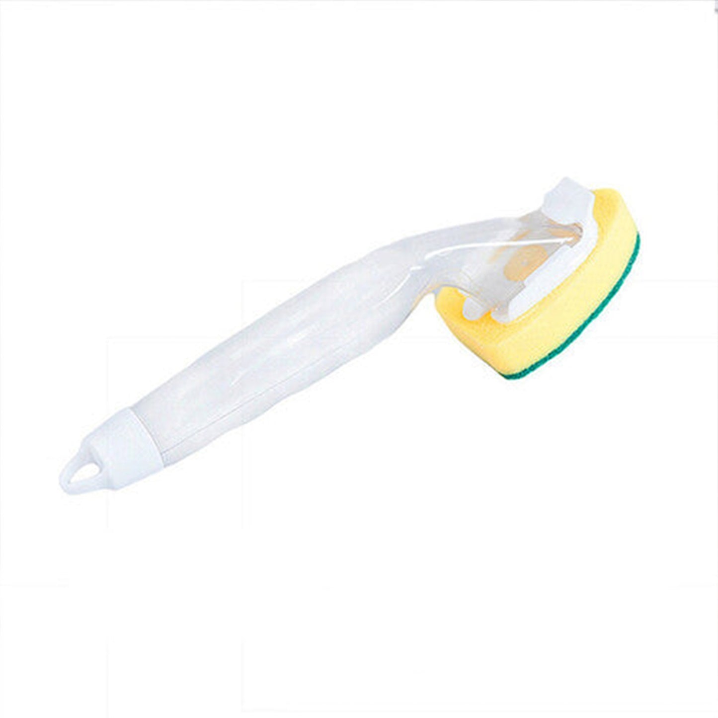 5Pcs Kitchen Soap Dispenser Sponge Brush with Handle Set-1 Handle+5 Sponge