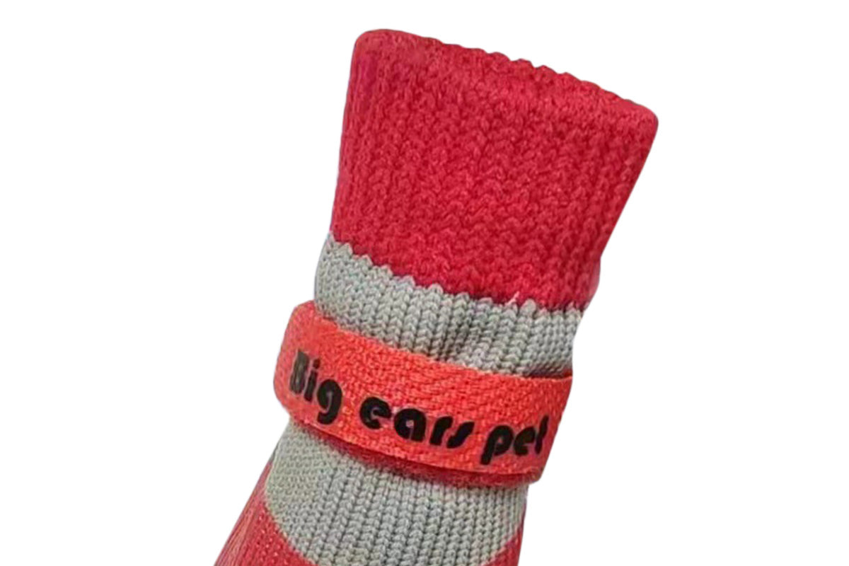 Waterproof Anti Slip Pet Shoes with Rubber Sole for Indoor and Outdoor Use-Red