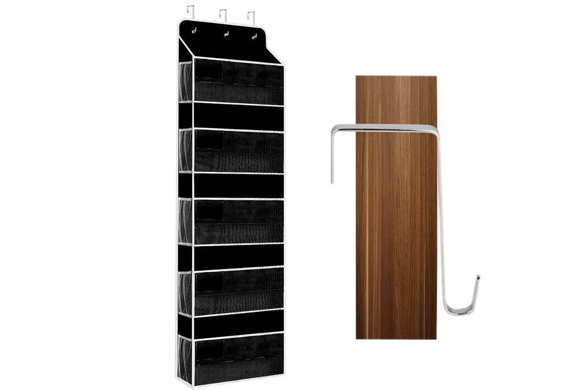 5-Tier Over the Door Hanging Storage Organizer with 10 Side Mesh Pockets