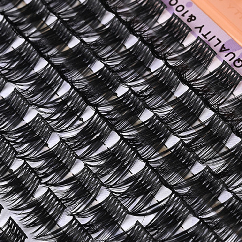 Dark Brown Natural Cluster Lashes DIY Fluffy Individual Reusable for Light Hair