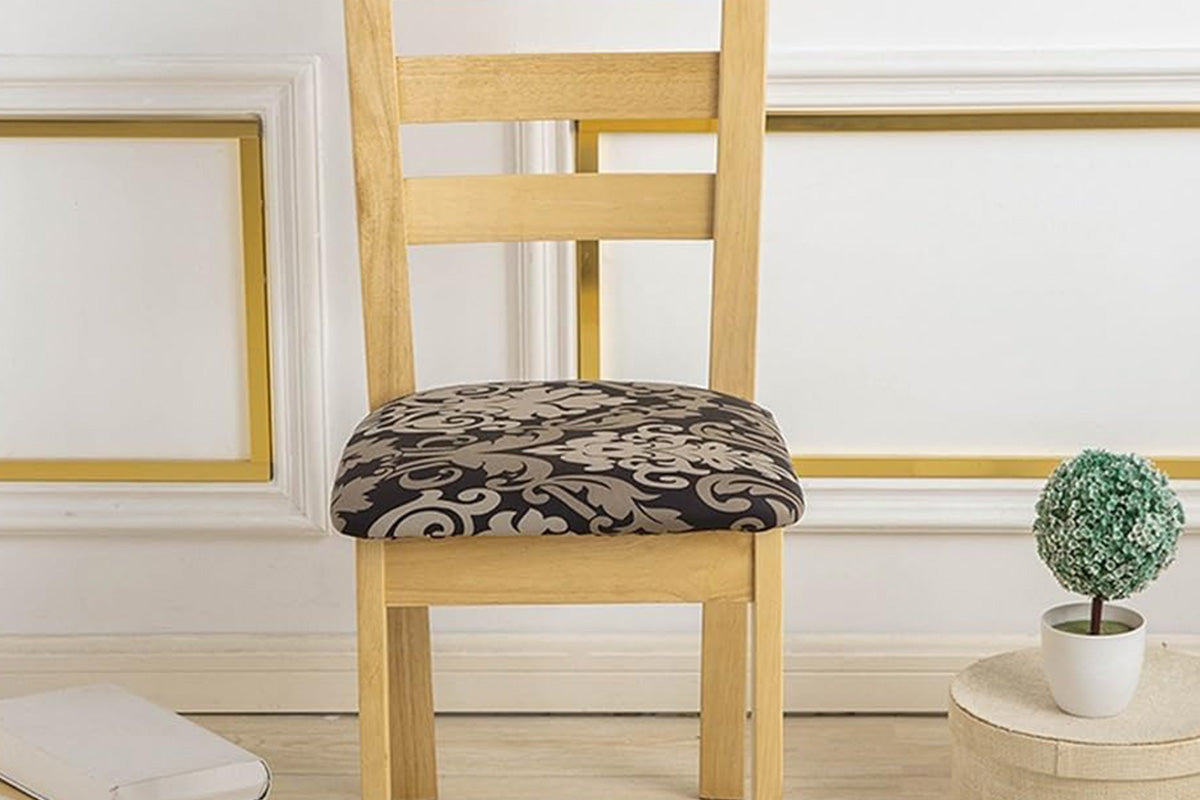 2Pcs Chair Seat Cover Stretch Chair Covers Washable Seat Cushion Slipcovers -ST1