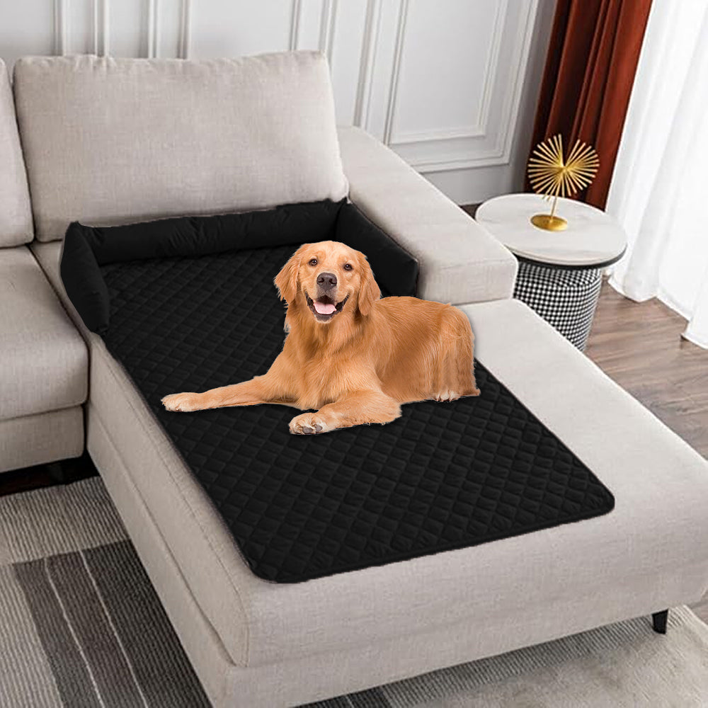 Plaid Water-resistant Sofa Pet Blanket Mat with Pillow