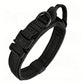 Adjustable Dog Collar with Handle Tactical Nylon Pet Collar for Medium Large Dogs-Black