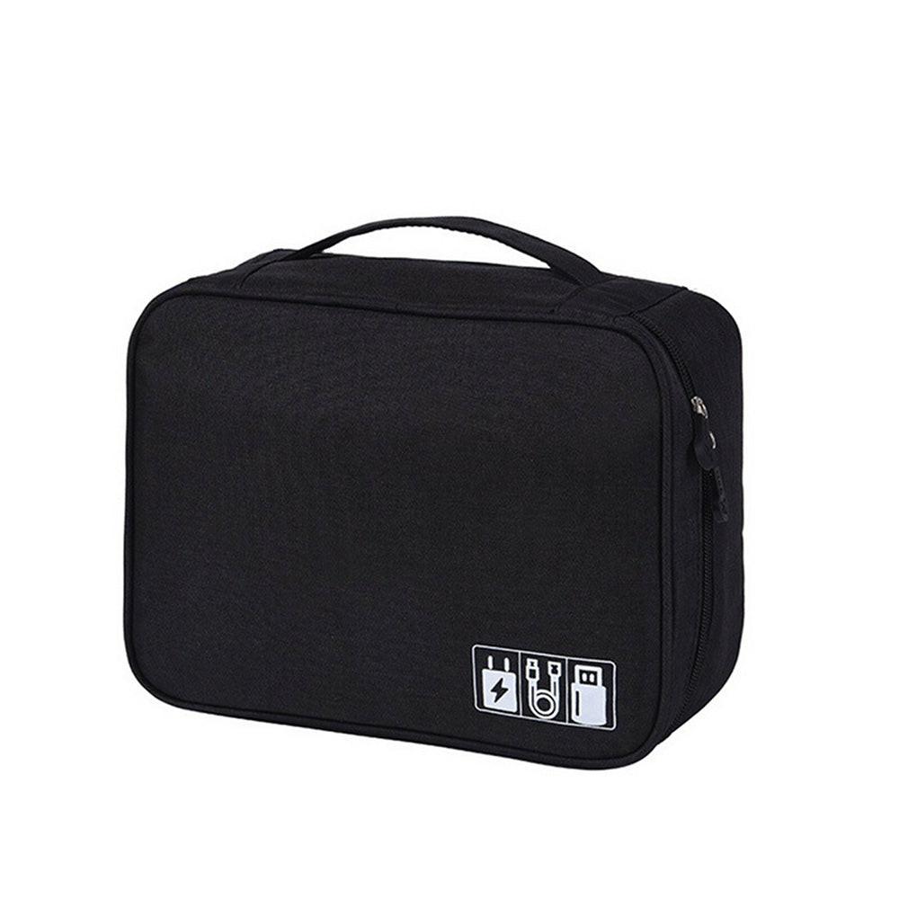 Large Digital Electronics Travel Organizer Bag with Adjustable Dividers