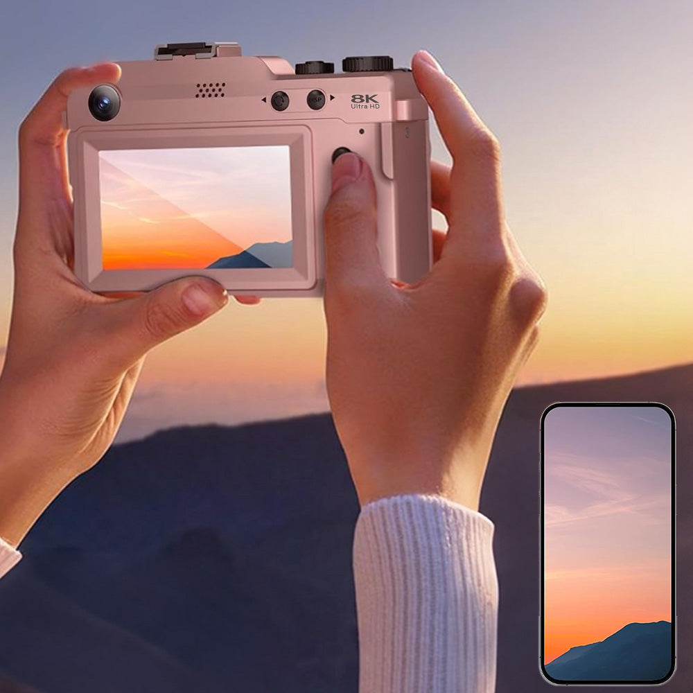 8K Digital Camera 18X Zoom Dual Lens Camera for Beginners Vlogging