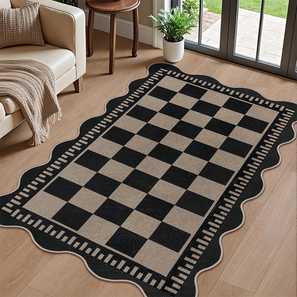 Vintage Low Pile Rug Washable Mat for Living Room Bedroom-Style 1