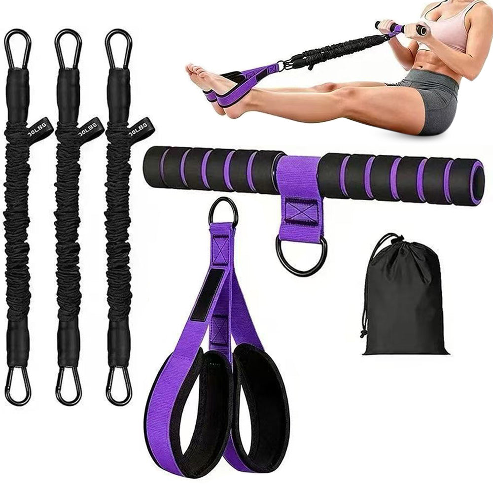 Pedal Resistance Band with Handle Adjustable Puller Exercise Bands for Home Gym Office