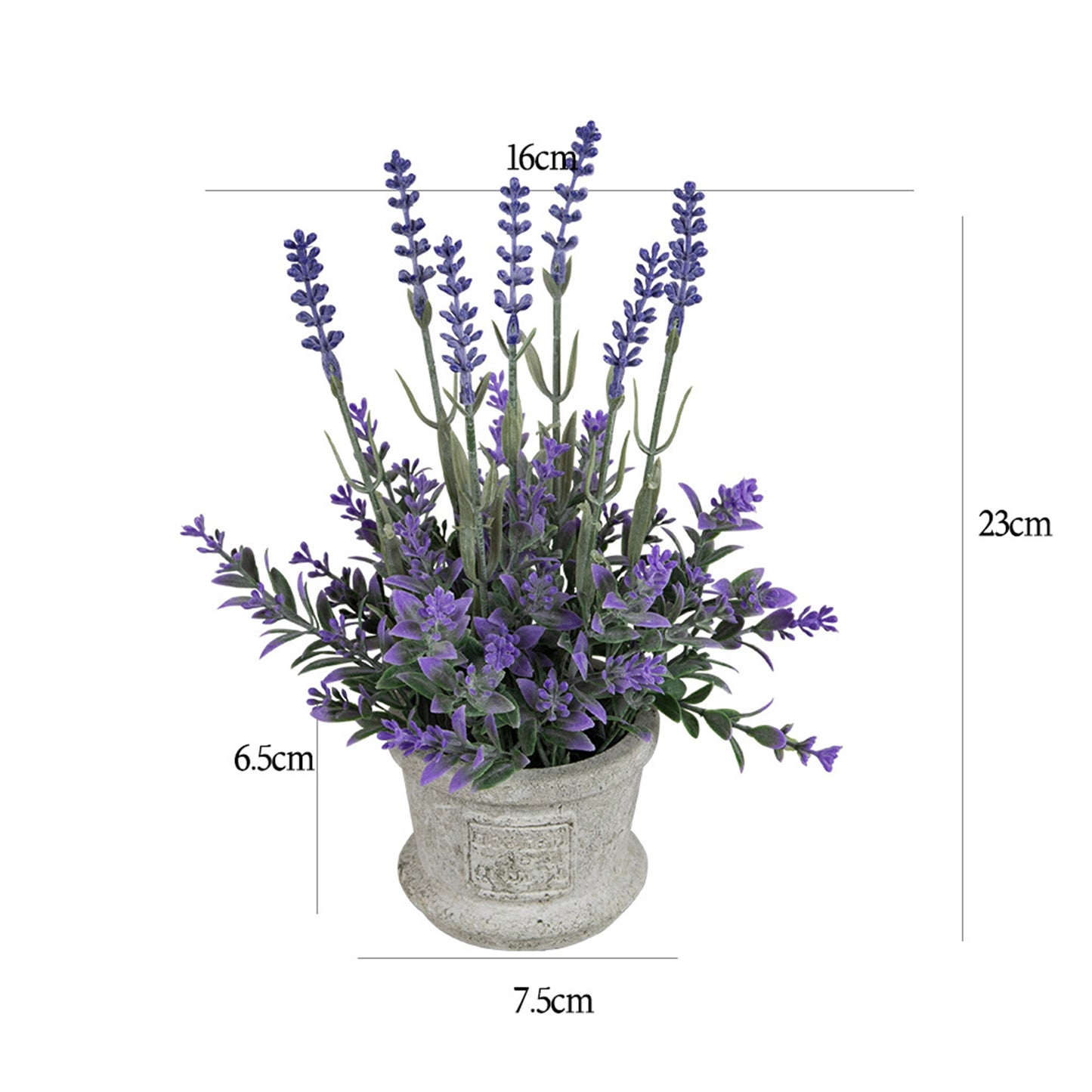 3Pcs Mini Potted Artificial Plastic Green Plants-Lavender