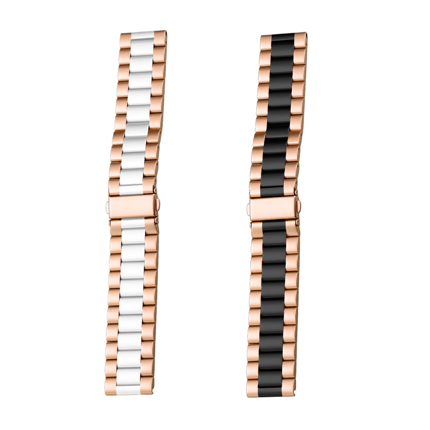 2Pcs Stainless Steel Watch Band Metal Strap for iWatch 7 Series-Black and White