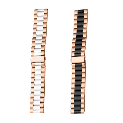 2Pcs Stainless Steel Watch Band Metal Strap for iWatch 7 Series-Black and White