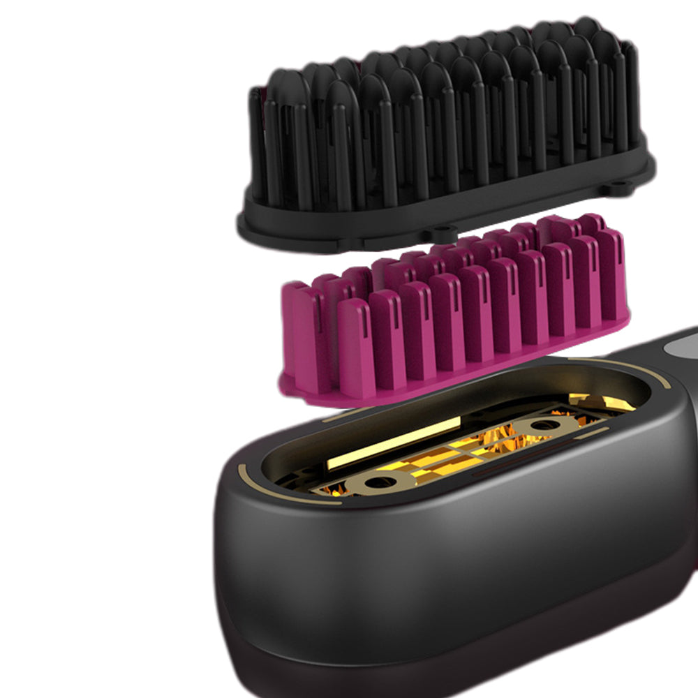 Rechargeable Cordless Hair Straightener Brush with LED Display