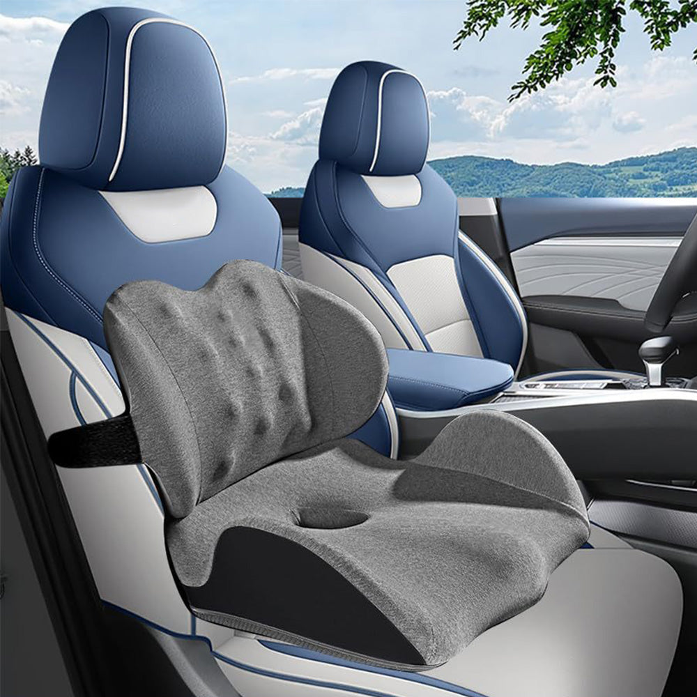 Memory Foam Seat Cushion Lumbar Support Pillow Chair Pad for Office Car