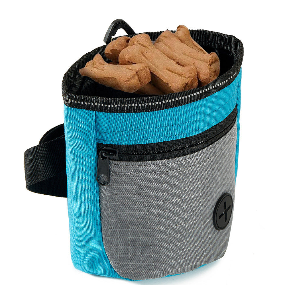 Hands-Free Dog Treat Pouch with Adjustable Belt and Quick Access Waste Bag Dispenser