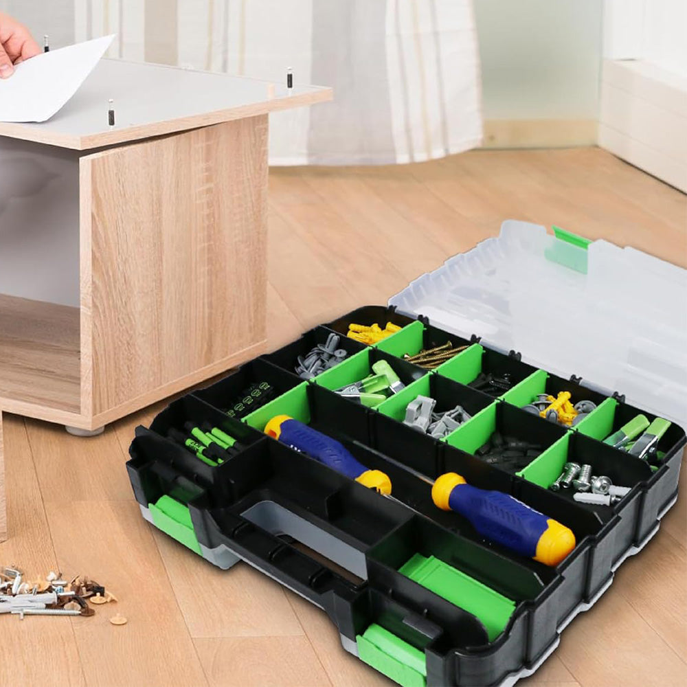 34 Grid Double Sided Tool Organizer Box for Screws Nuts and Small Parts
